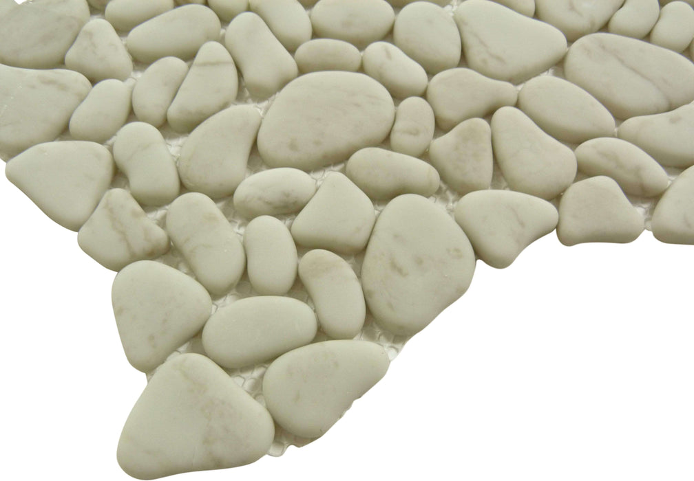 Riverbed Fall Stream Beige Pebble Recycled Matte Glass Tile Euro Glass