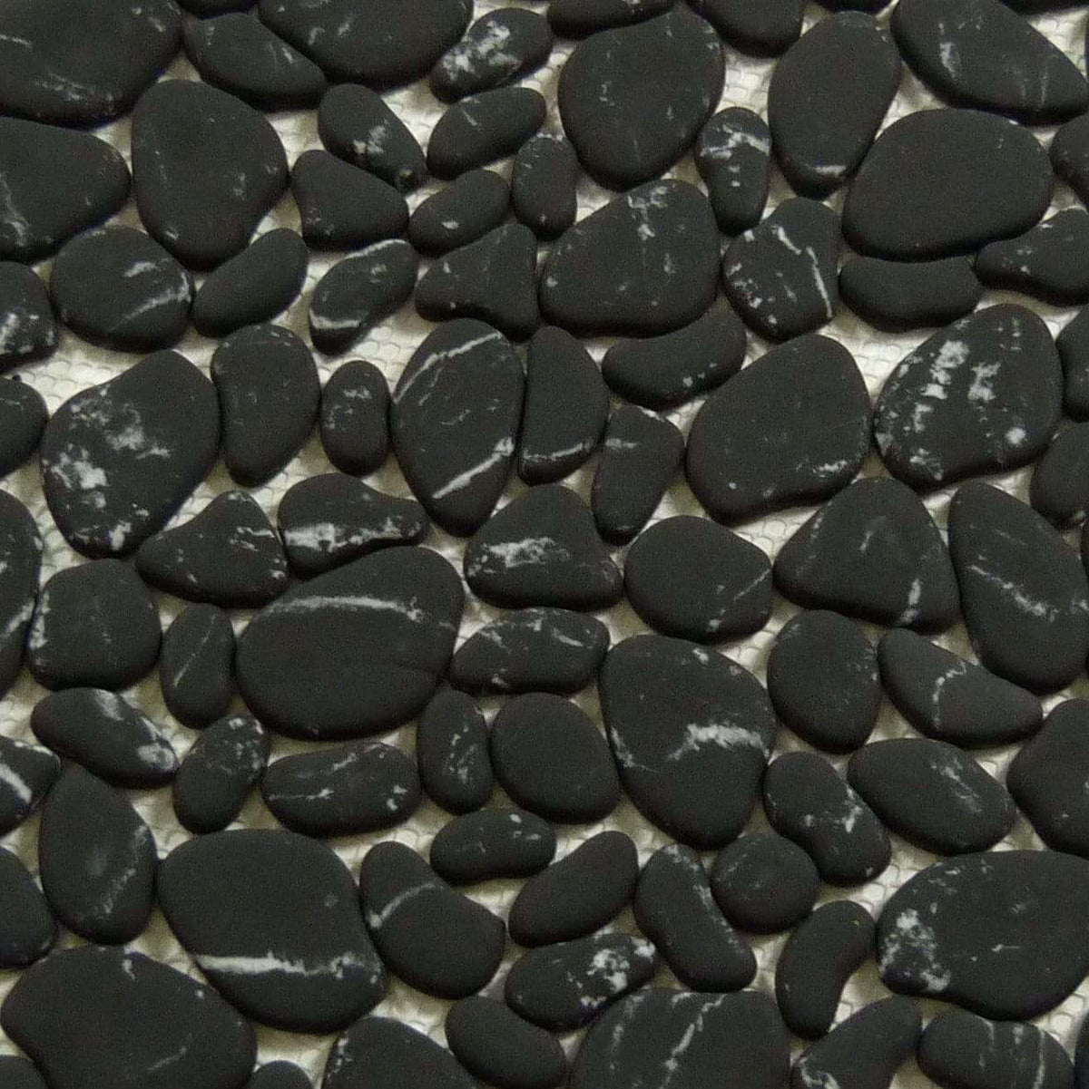 Riverbed Tributary Black Pebble Recycled Matte Glass Tile RVB763