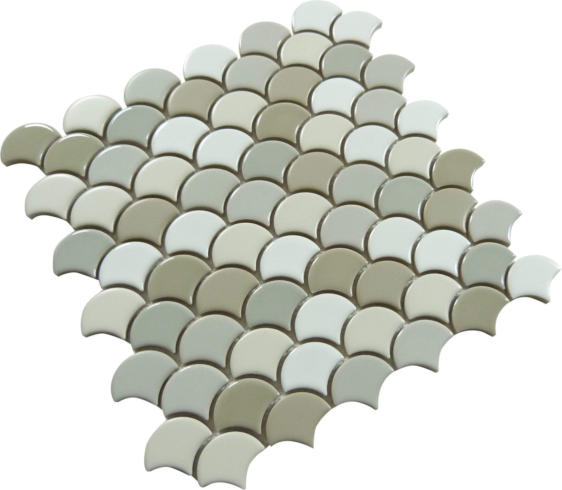 Scallop Lace Lavish Cremes Brown Glossy & Matte Porcelain Tile Euro Glass