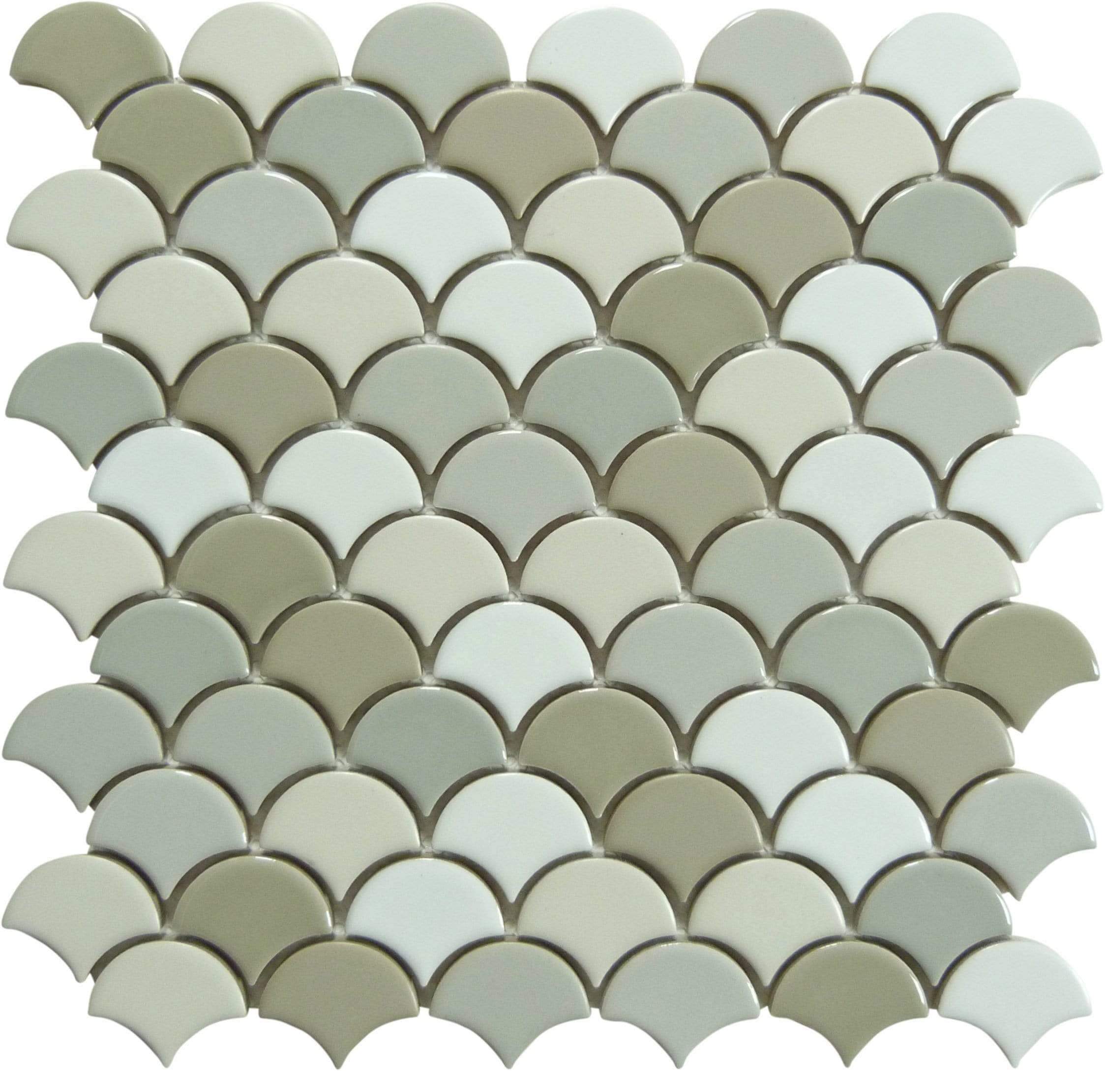 Scallop Lace Lavish Cremes Brown Glossy & Matte Porcelain Tile Euro Glass