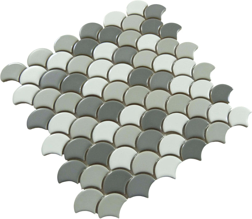 Scallop Lace Loving Earth Grey Glossy & Matte Porcelain Tile SCL592