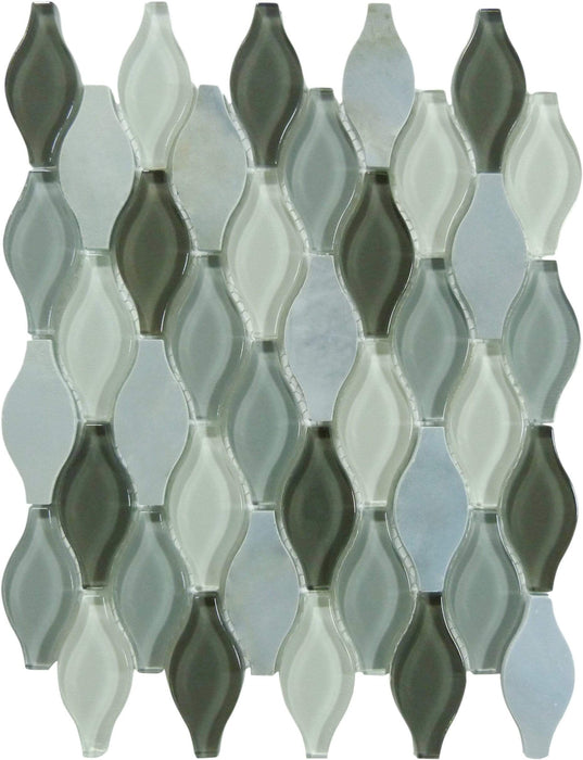 Seagull Polar Grey Glass & Stone Tile Euro Glass