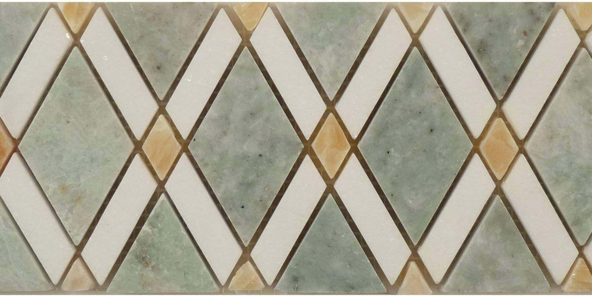 Green Tile Diamond Pattern Green Diamond Polished StoneTile : DS590L | Shop Oasis Tile