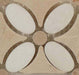 Thassos White, Emperador Light & Crema Marfil Border FS-730L Cream/Beige Flower Stone Polished Tile Euro Glass
