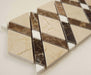 Crema Marfil & Emperador Dark Border DS-560L Cream/Beige Diamond Stone Polished Tile Euro Glass