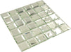 Spanish Pearl Silver 2" x 2" Glossy & Frosted Glass Mirror Tile Euro Glass