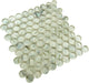 Spheres Crushed Ice White Penny Round Glossy Glass Tile Euro Glass