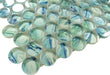 Spheres World Splash Aqua Penny Round Glossy Glass Tile Euro Glass
