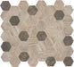 Tawny Oak Brown Hexagon Recycled Matte Glass Tile Euro Glass