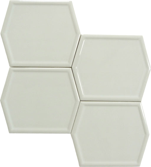Tea Leaf Beige 5x6 Hexagon Glossy Ceramic Tile Euro Glass