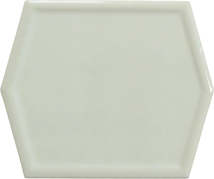 Tea Leaf Beige 5x6 Hexagon Glossy Ceramic Tile Euro Glass