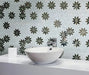 Thassos with Antique Mirror Flower Glass and Stone Tile Euro Glass