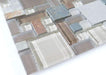 Winter Scape GS25 Brown Unique Shapes Glass and Slate Glossy & Frosted Tile Euro Glass