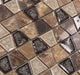 Trapezoid Rocky Road Brown Glass and Stone Tile Euro Glass