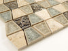 Trapezoid Tender Harbor TS930 Cream/Beige Unique Shapes Glass and Stone Polished Tile Euro Glass
