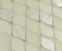 Misty Water Leaf Silver Glossy and Frosted Glass Tile Euro Glass
