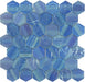 Uptown Beach Havanna Sky Blue Hexagon Frosted Glass Tile Euro Glass