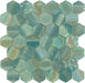 Uptown Beach Turks 'N Caicos Aqua Hexagon Frosted Glass Tile Euro Glass