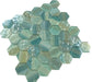 Uptown Beach Turks 'N Caicos Aqua Hexagon Frosted Glass Tile Euro Glass
