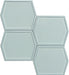 Vague Sky Grey 5x6 Hexagon Glossy Ceramic Tile Euro Glass