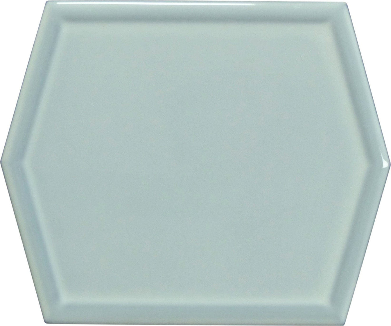 Vague Sky Grey 5x6 Hexagon Glossy Ceramic Tile | Oasis Tile