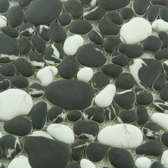 Vista Chino Pepper Folia Black Pebble Recycled Matte Glass Tile Euro Glass