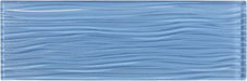 Pacific Ocean Blue Wave 4'' x 12'' Glossy Glass Subway Tile Euro Glass