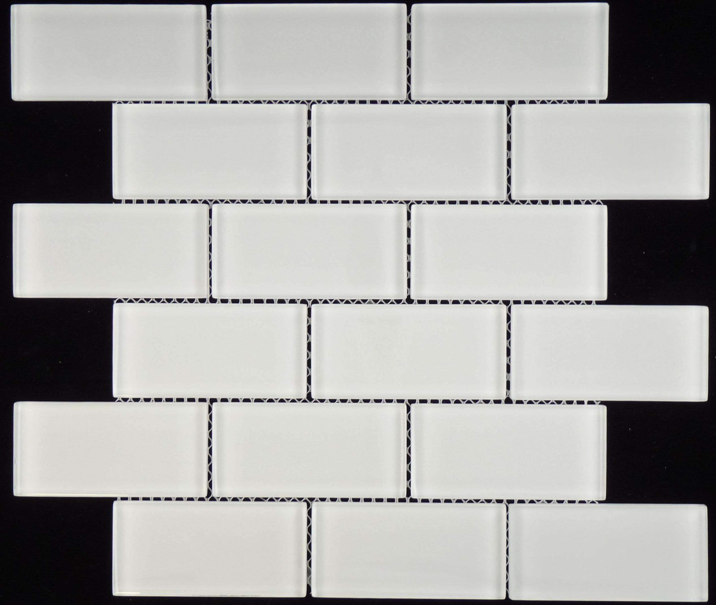 Bright White 2'' x 4'' Subway Brick Glossy Glass Tile Euro Glass