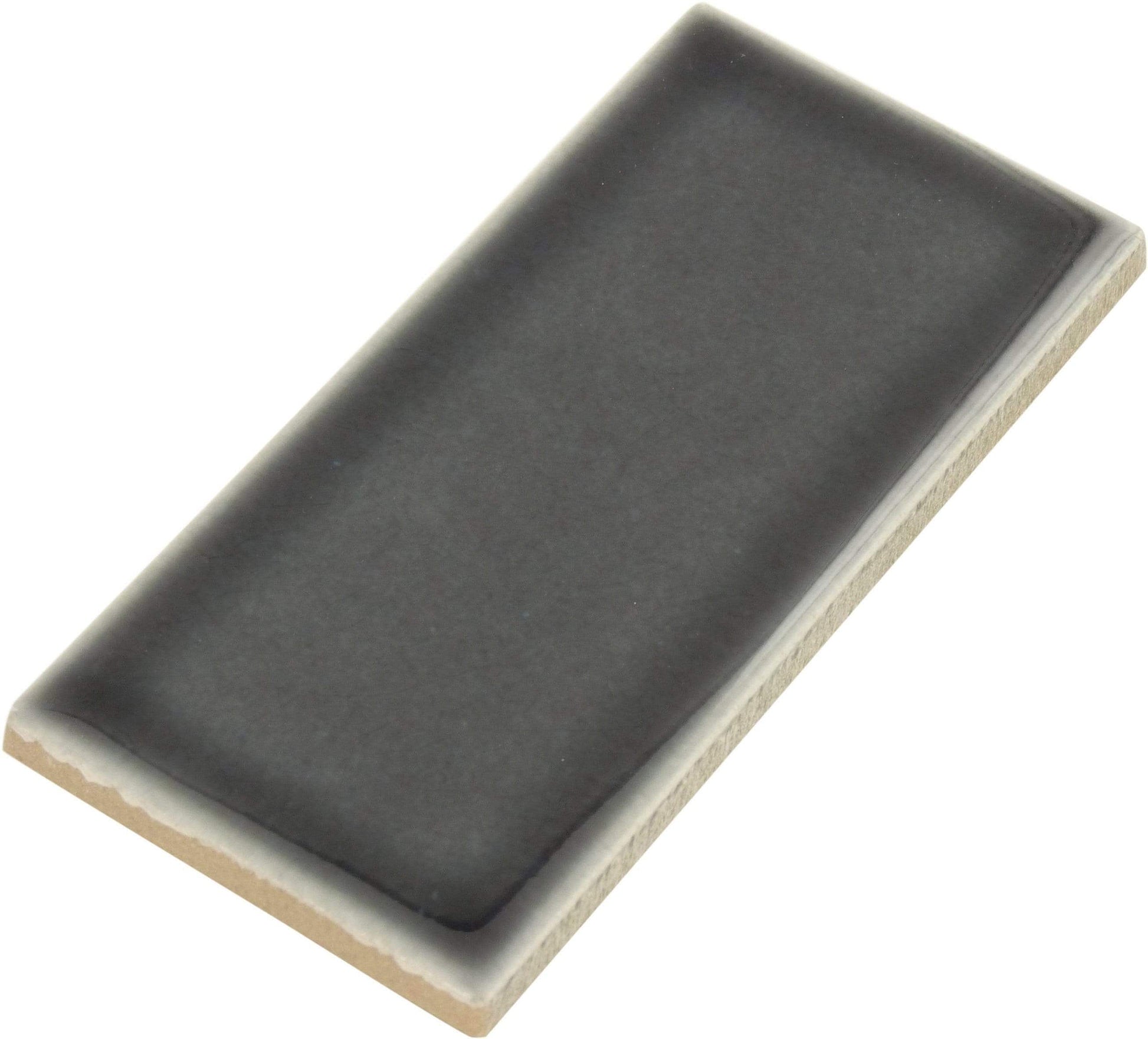 Orion Noir Decor 3" x 6" Glossy Porcelain Subway Tile Euro Glass