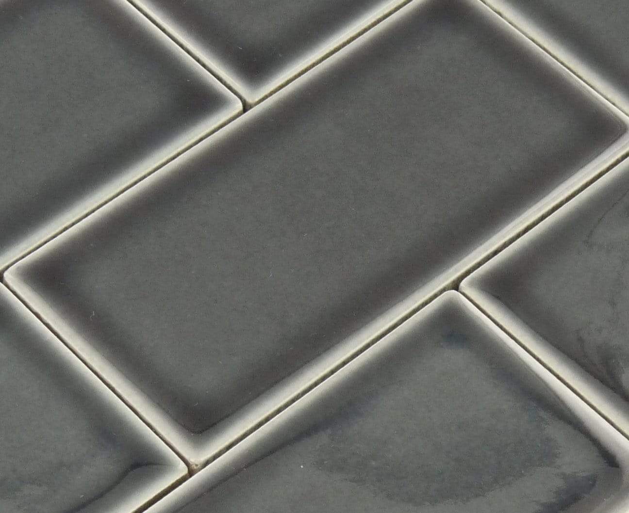 Orion Noir Decor 3" x 6" Glossy Porcelain Subway Tile Euro Glass