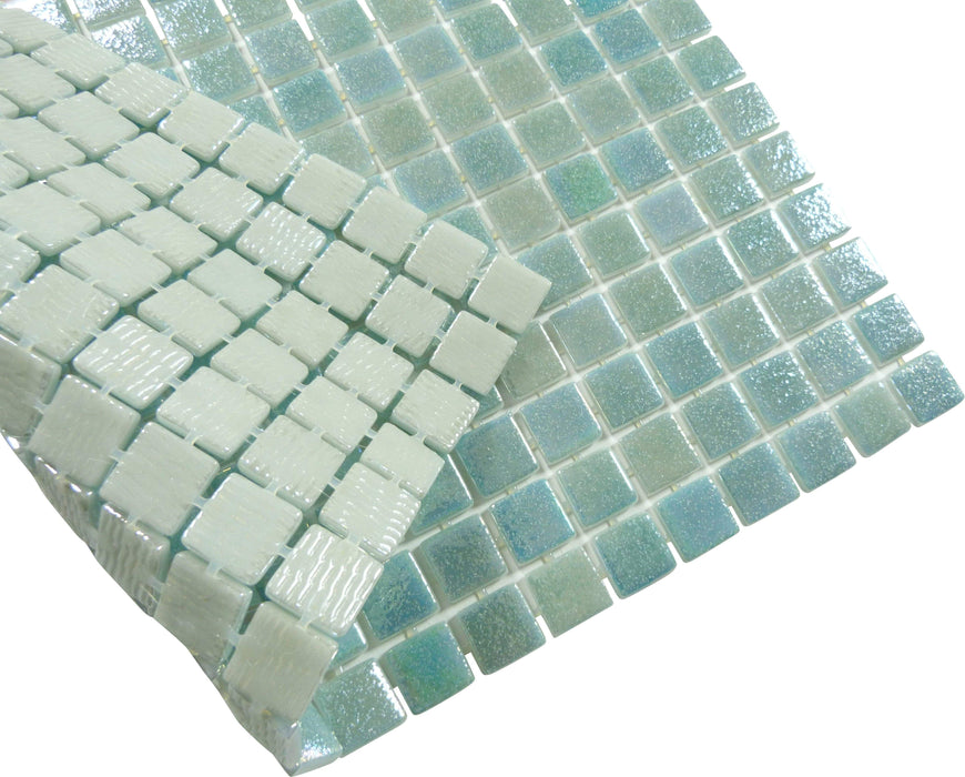 Sea Sprite Green Anti Slip Glossy & Iridescent Glass Pool Tile Fusion