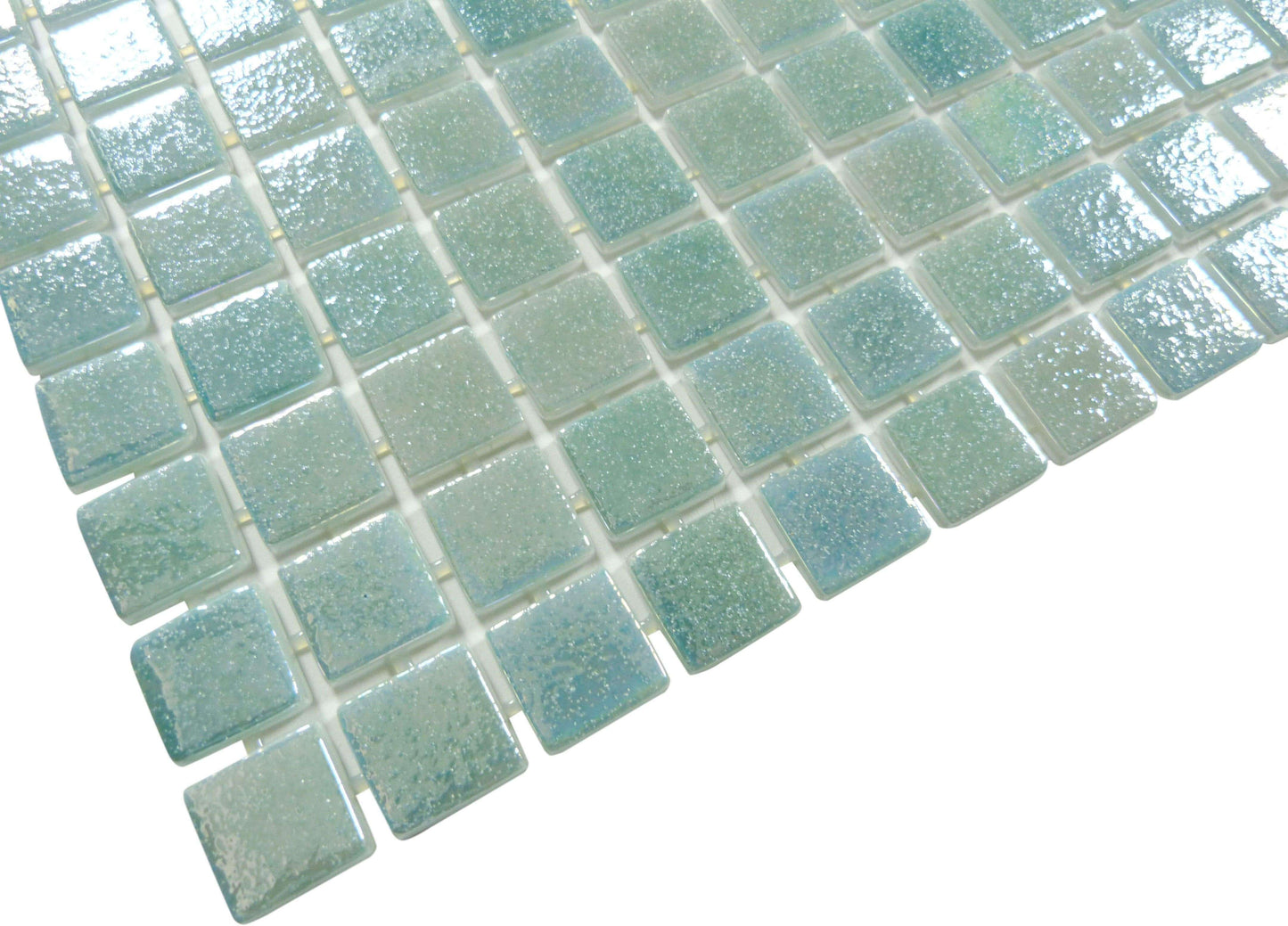 Sea Sprite Green Anti Slip Glossy & Iridescent Glass Pool Tile Fusion