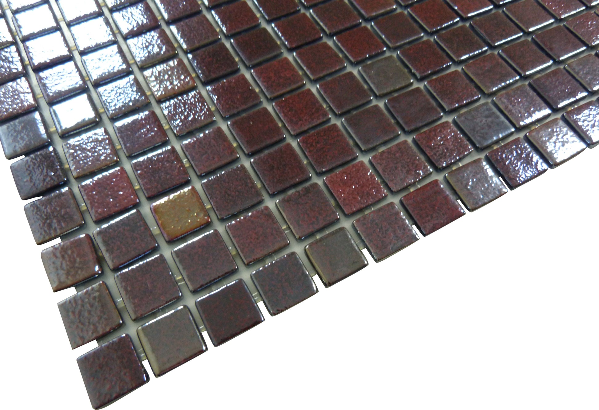 Artistic Red Velvet 1x1 Glossy Glass Tile Fusion