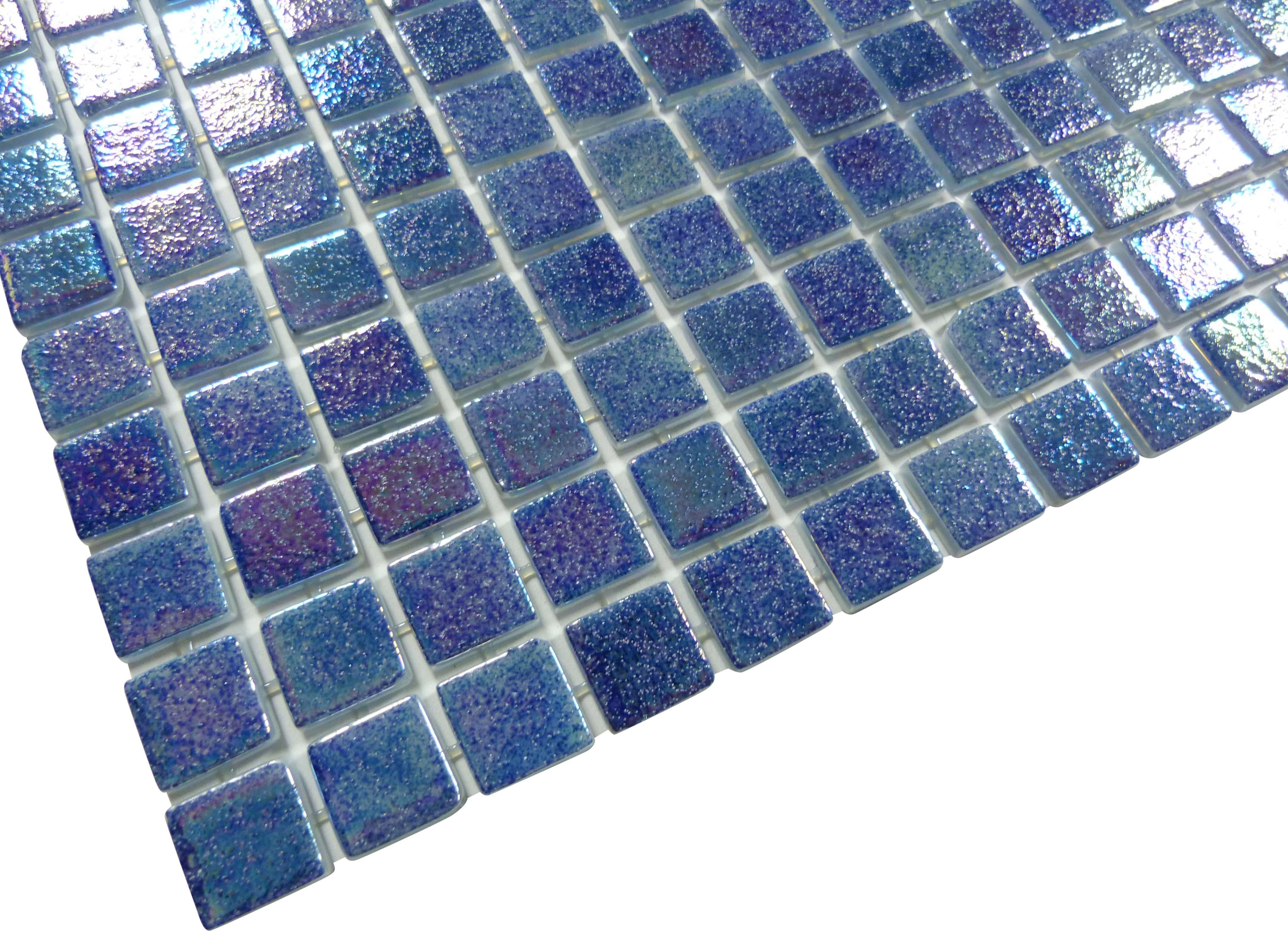 Blue Jewel Anti Slip Glossy & Iridescent Glass Pool Tile Fusion