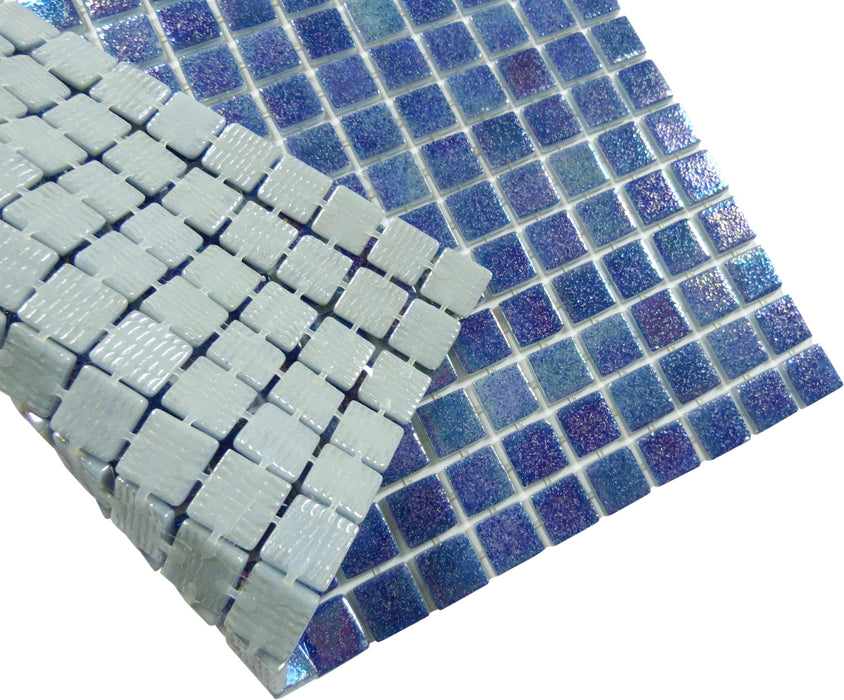 Blue Jewel Anti Slip Glossy & Iridescent Glass Pool Tile Fusion