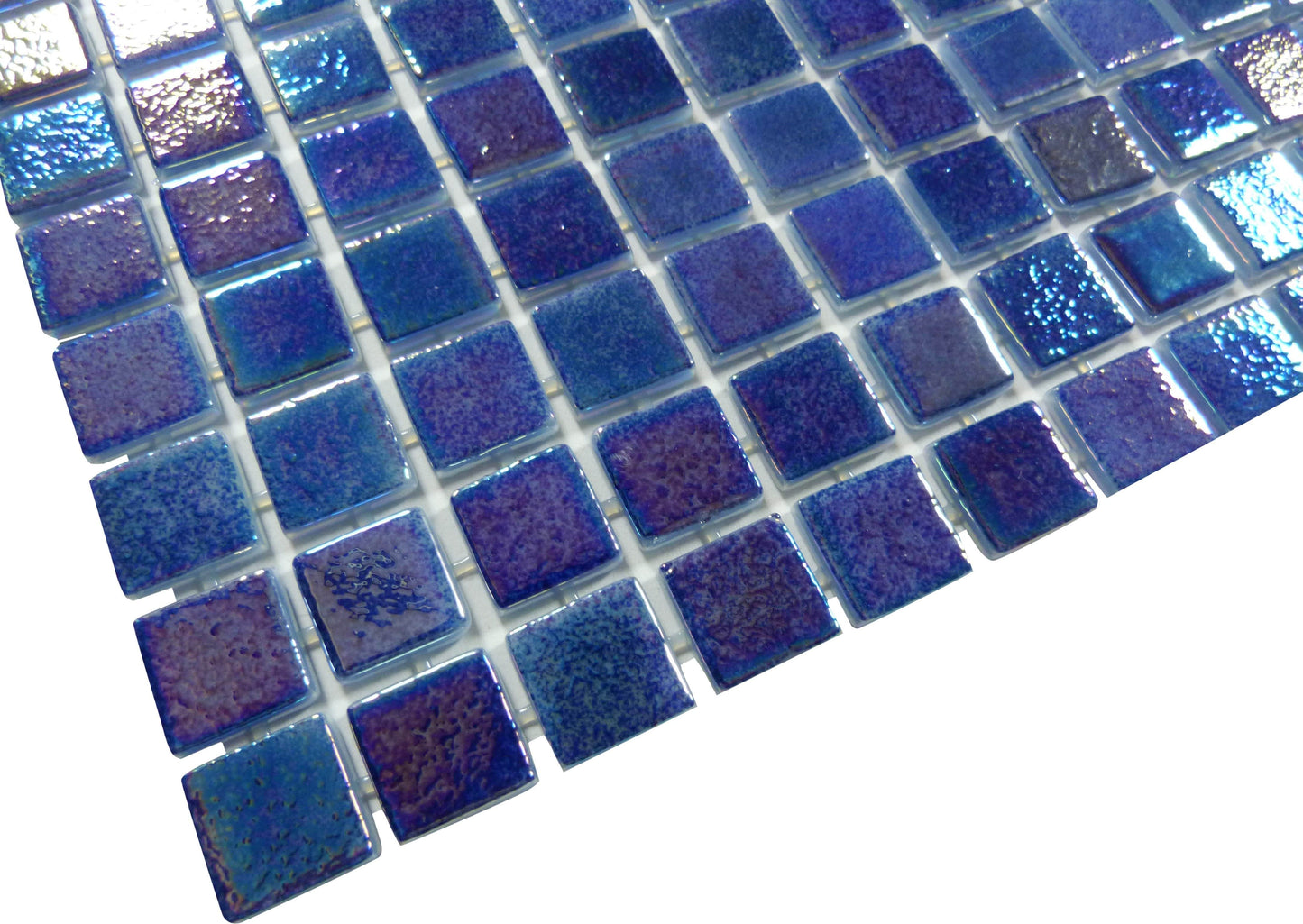 Blue Jewel Glossy & Iridescent Glass Pool Tile Fusion