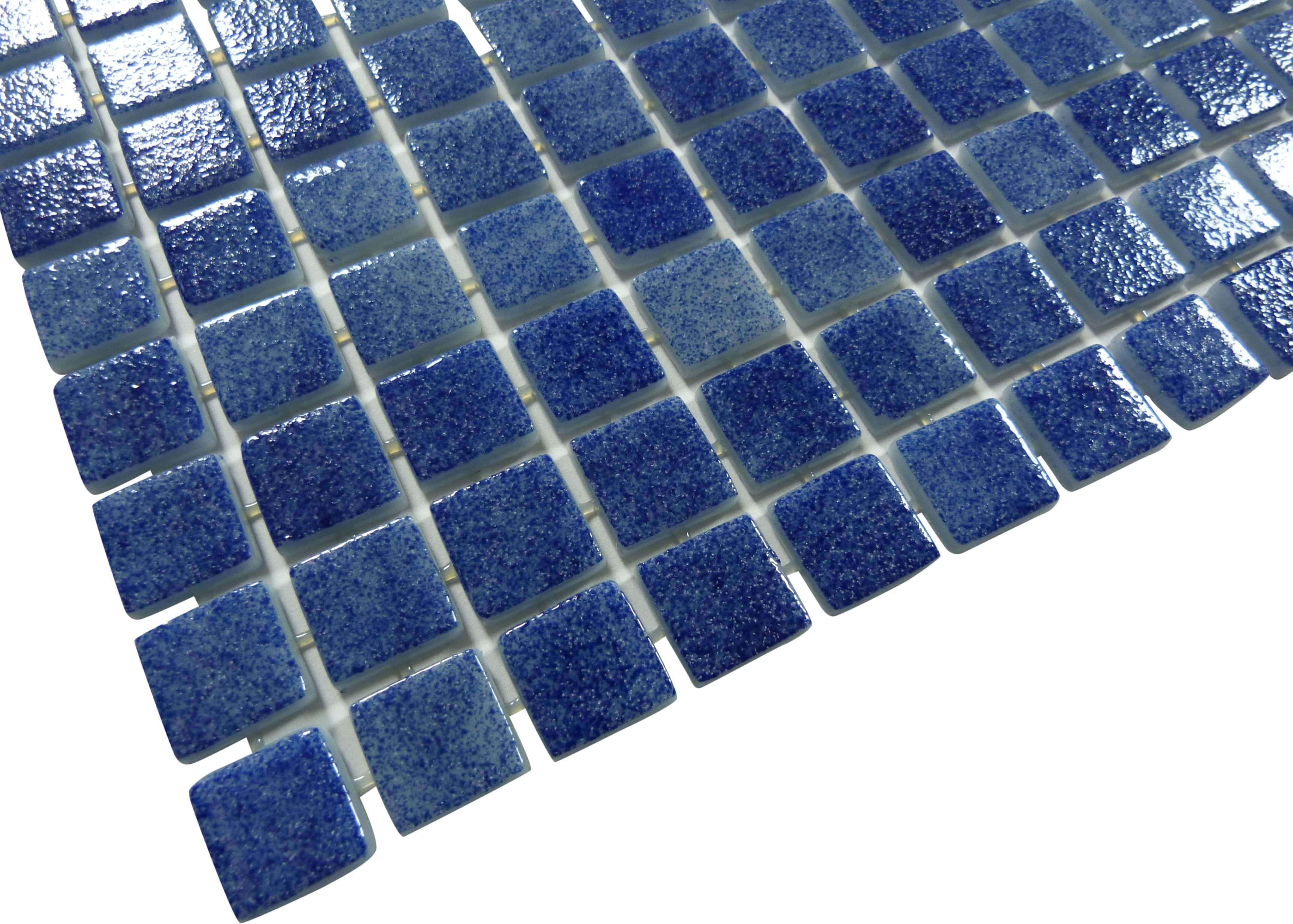 Brilliant Blue Anti Slip Glossy Glass Pool Tile Fusion