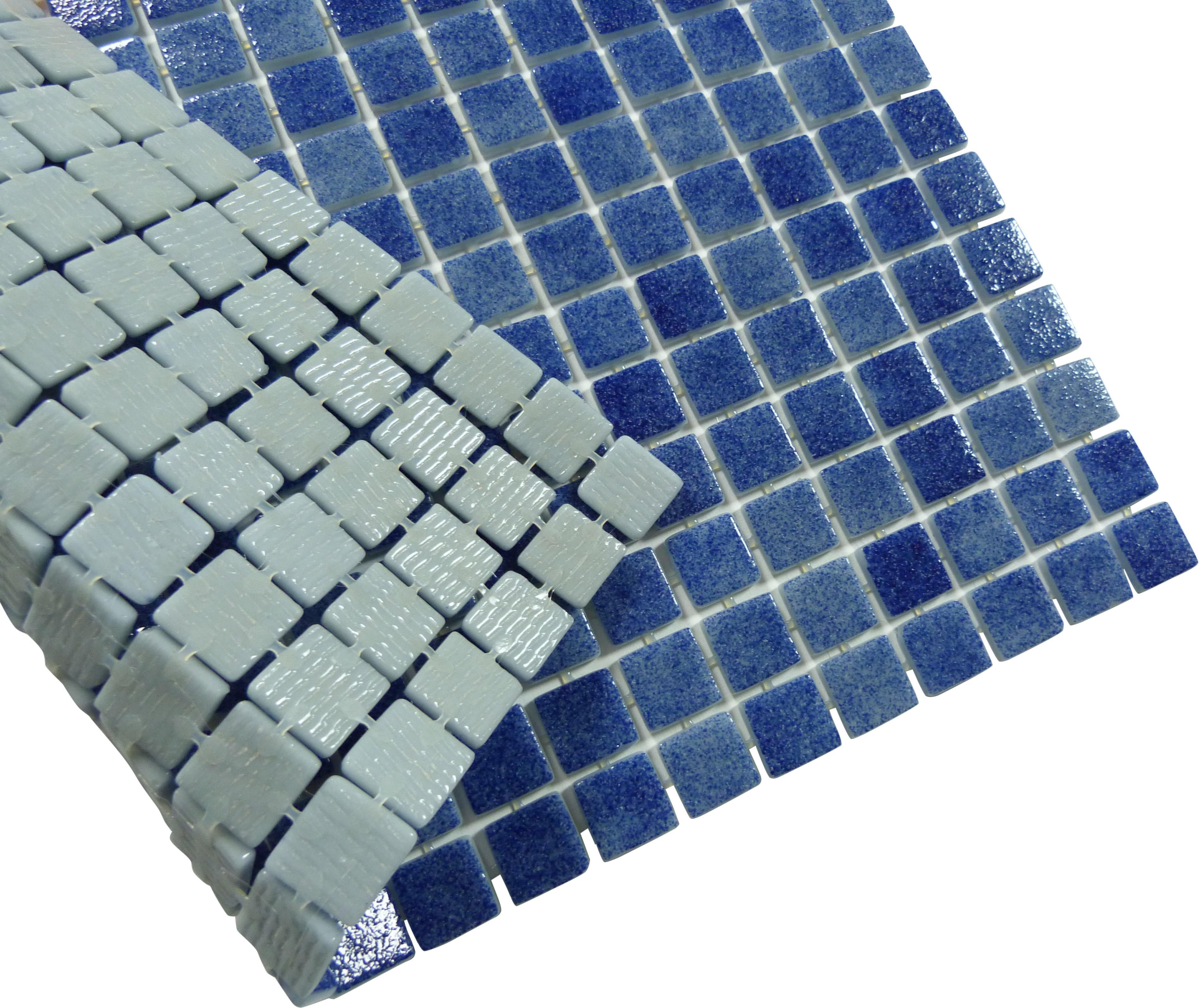 Brilliant Blue Anti Slip Glossy Glass Pool Tile Fusion