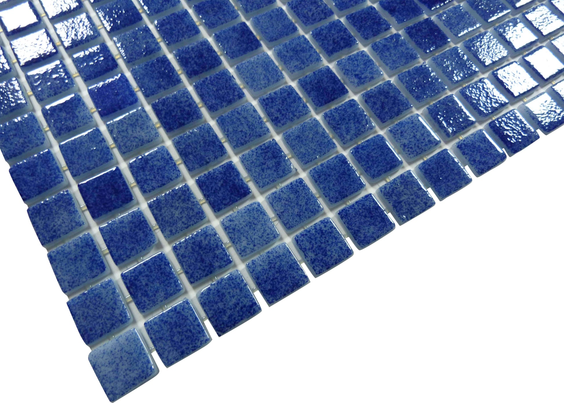 Brilliant Blue Glossy Glass Pool Tile Fusion