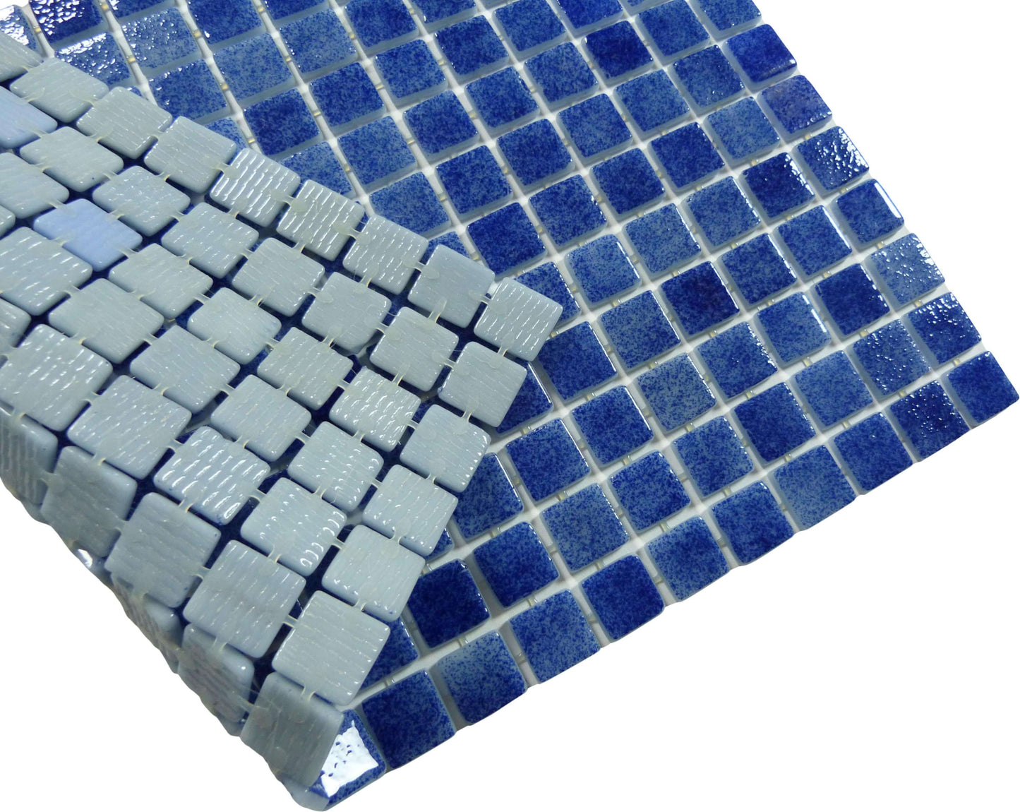 Brilliant Blue Glossy Glass Pool Tile Fusion