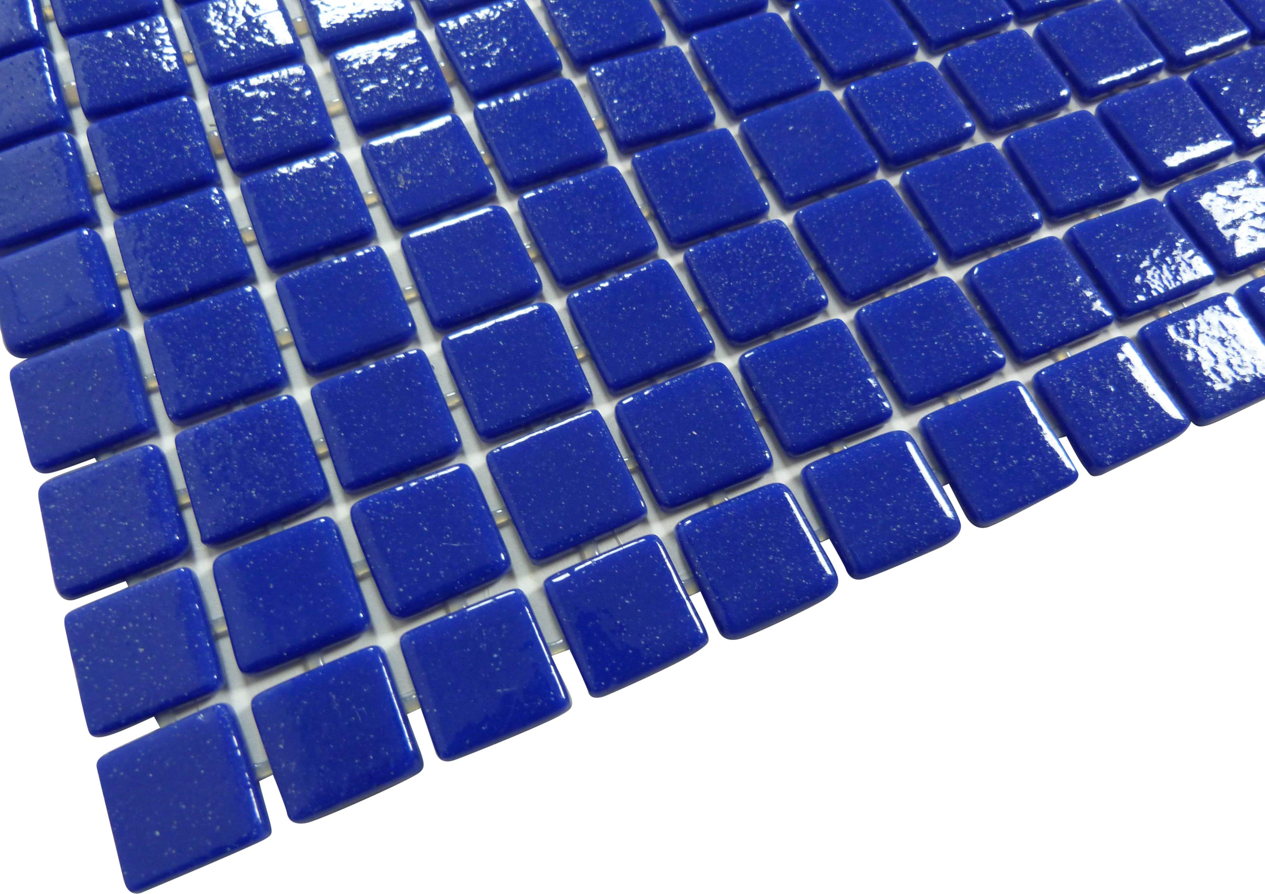 Cobalt Blue Dragon Anti Slip Glossy Glass Pool Tile Fusion