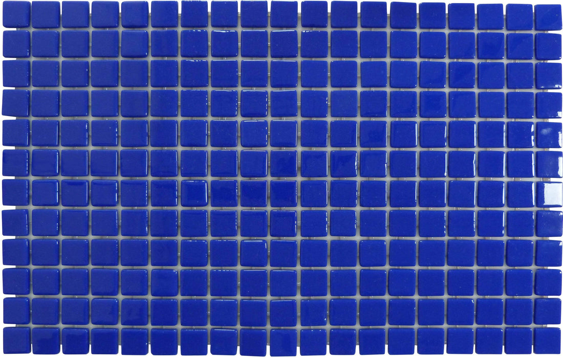 Cobalt Blue Dragon Glossy Glass Pool Tile Fusion
