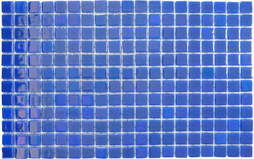 Electric Blue Glossy & Iridescent Glass Pool Tile Fusion