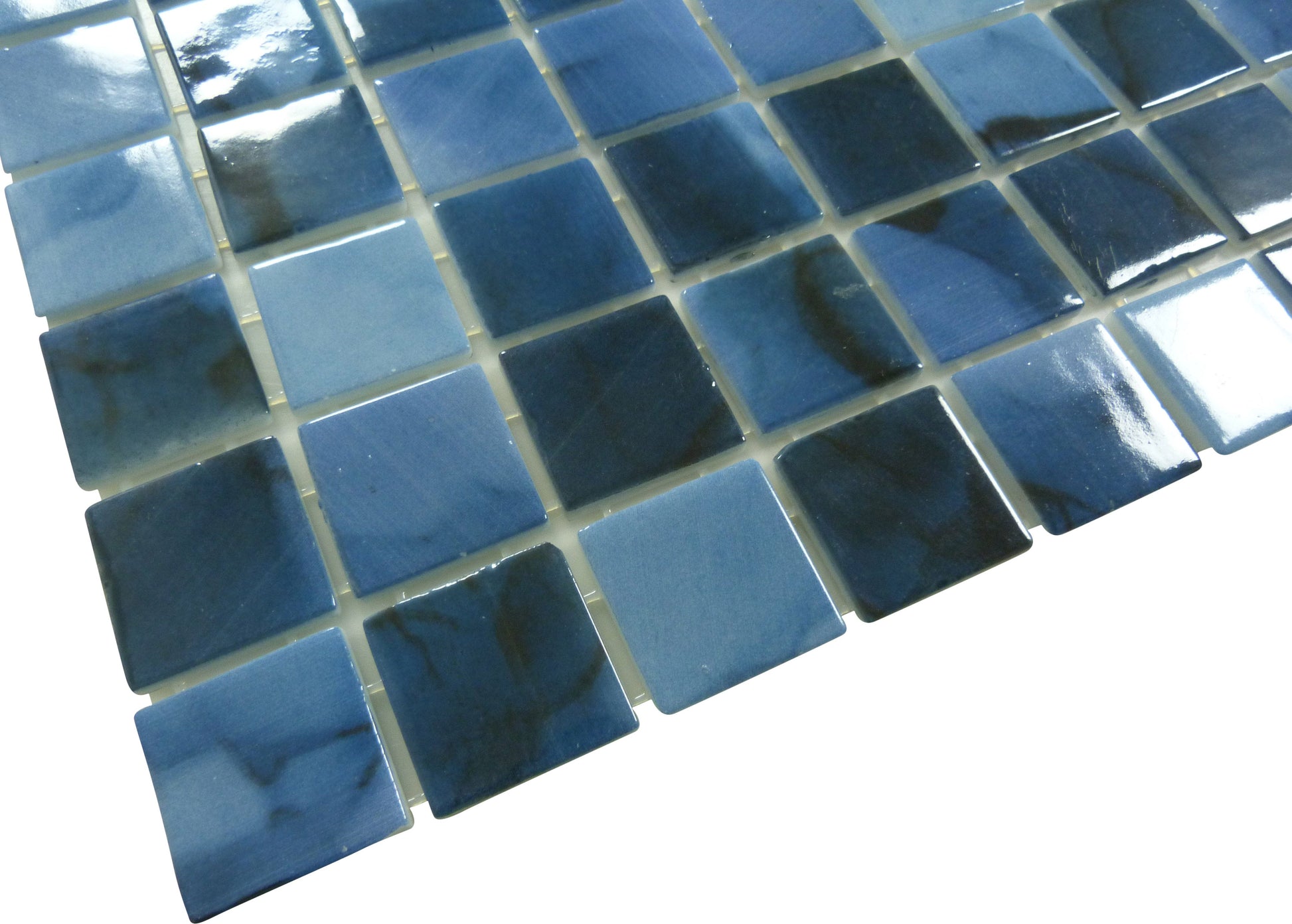 Modena Alfa Blue 2x2 Glossy Glass Tile Fusion