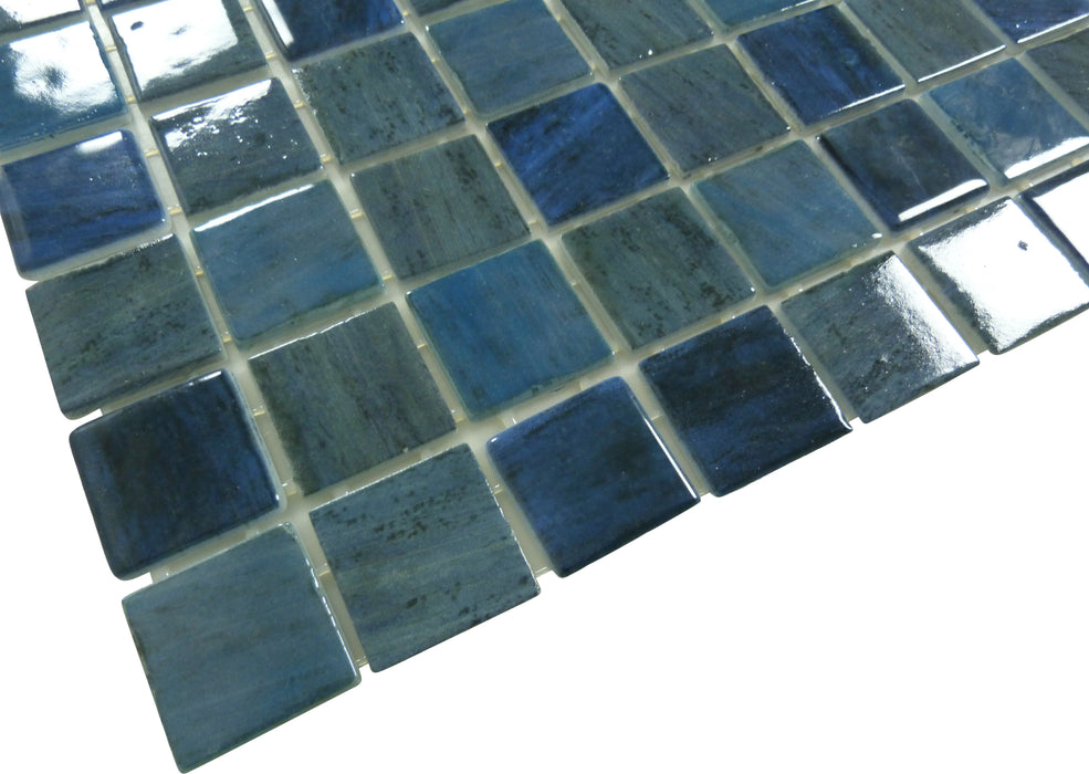 Modena Berlin Blue 2x2 Glossy Glass Tile Fusion