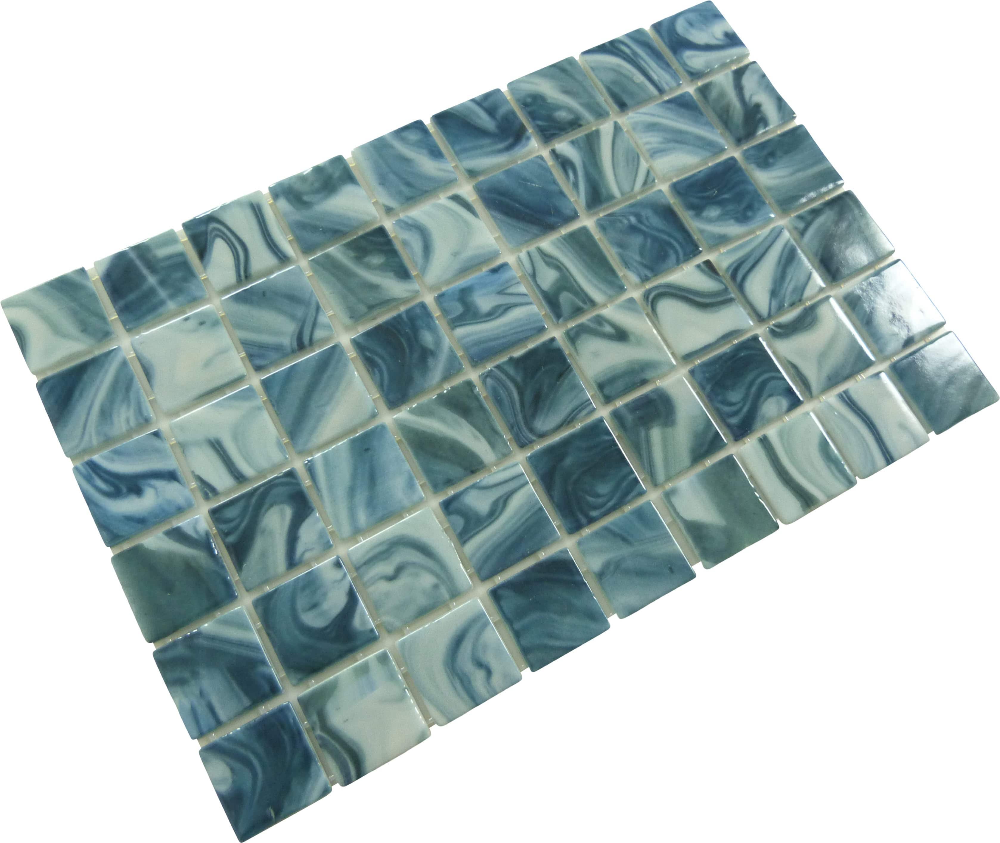 Modena Como Blue 2x2 Glossy Glass Tile Fusion