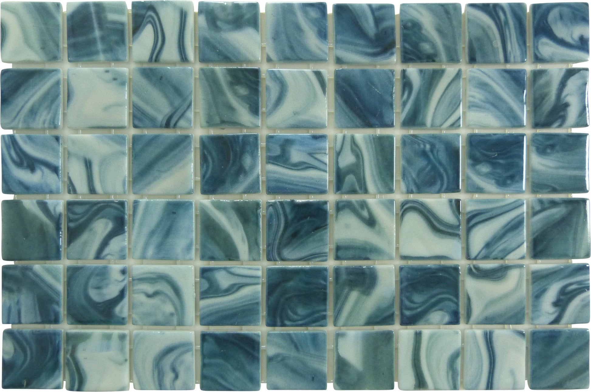 Modena Como Blue 2x2 Glossy Glass Tile Fusion