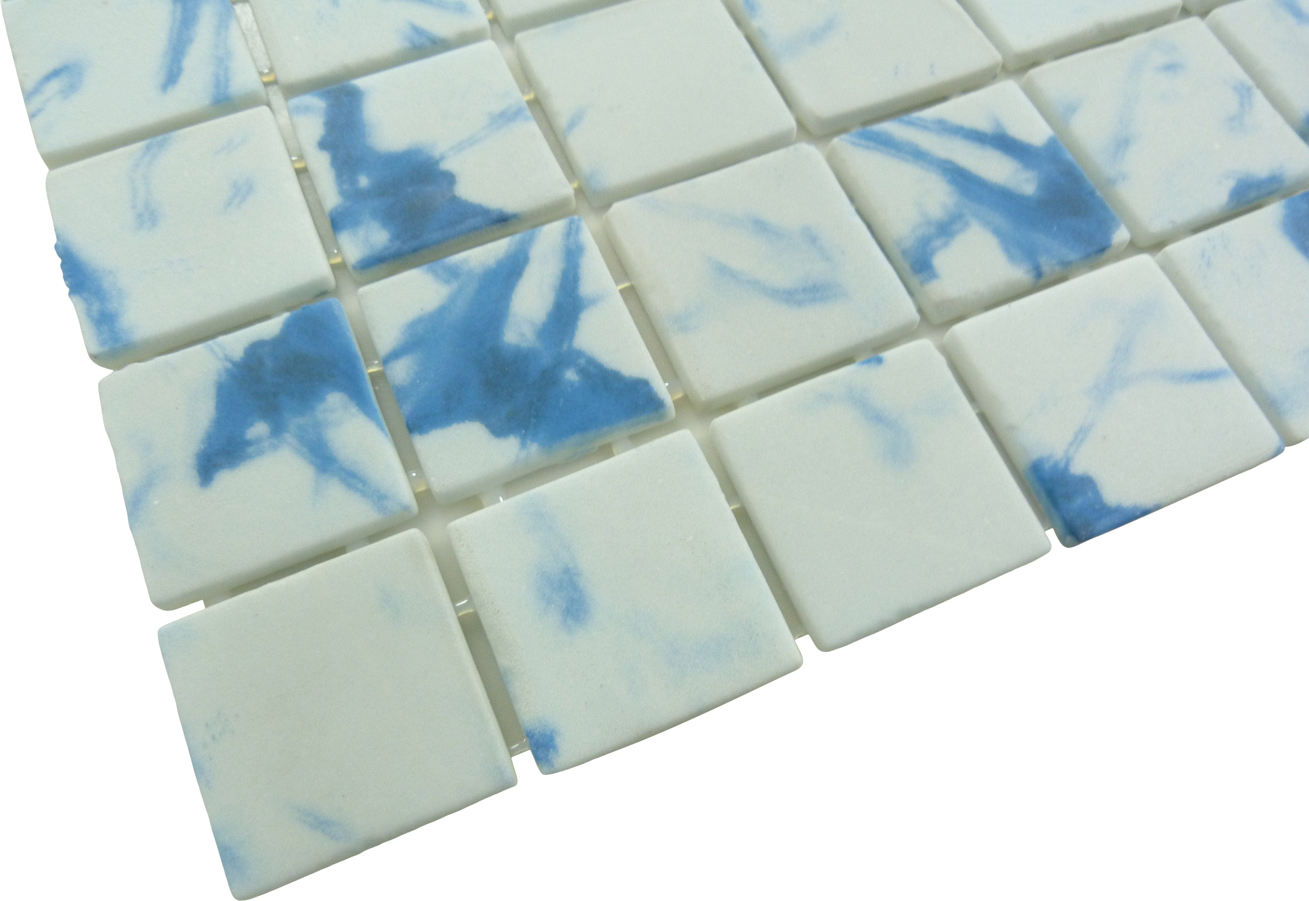 Modena Lima Blue 2x2 Glossy Glass Tile Fusion