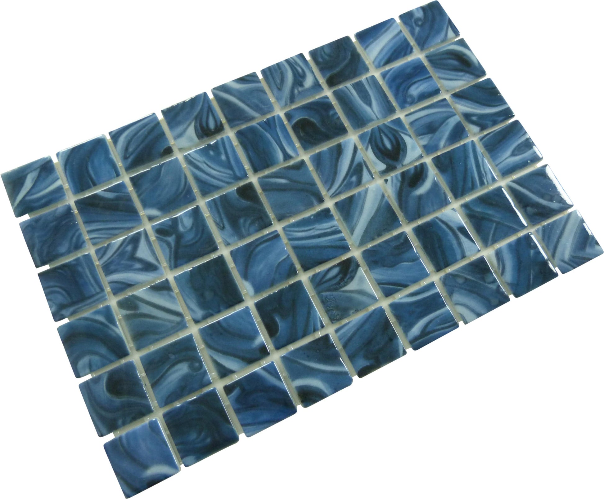 Modena Mexico Blue 2x2 Glossy Glass Tile Fusion