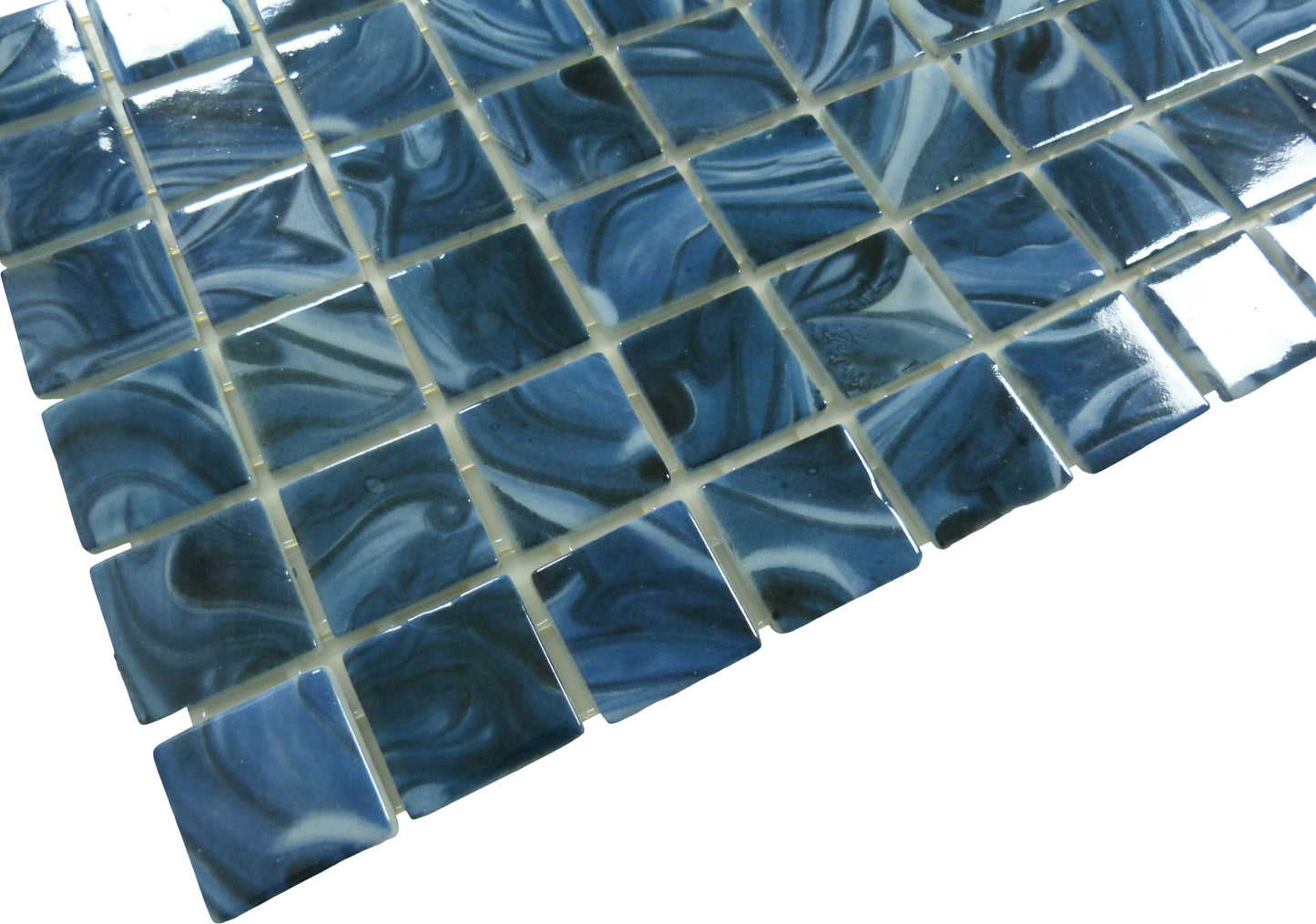 Modena Mexico Blue 2x2 Glossy Glass Tile Fusion